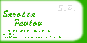 sarolta pavlov business card